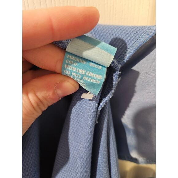 J. McLaughlin Cropped Pants Ankle Womens 12 Cyan Blue Textured Cotton Stretch - Picture 7 of 7